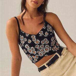 Anthropologie Maeve Criss-Cross Crop Sweater Tank